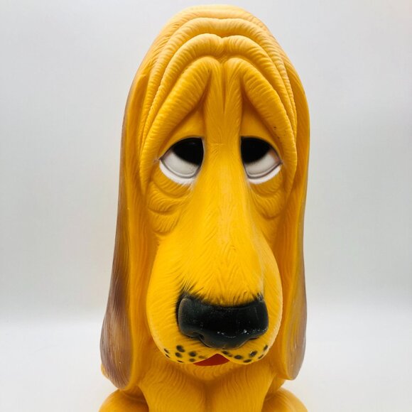 Vintage 1971 Prod Corp Sad Bassett Hound Dog Coin Bank Hard Vinyl 13" Tall - Picture 2 of 10